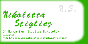 nikoletta stiglicz business card